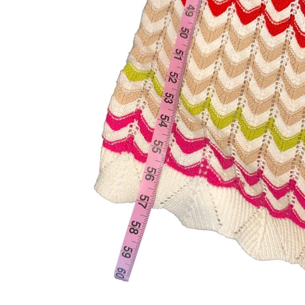 Rachel Zoe Women’s Crochet Dress Multicolor Chevron Spaghetti Strap Maxi Sz XS - Picture 6 of 7